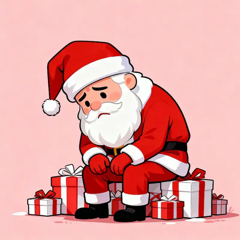 trauriger weihnachtsmann